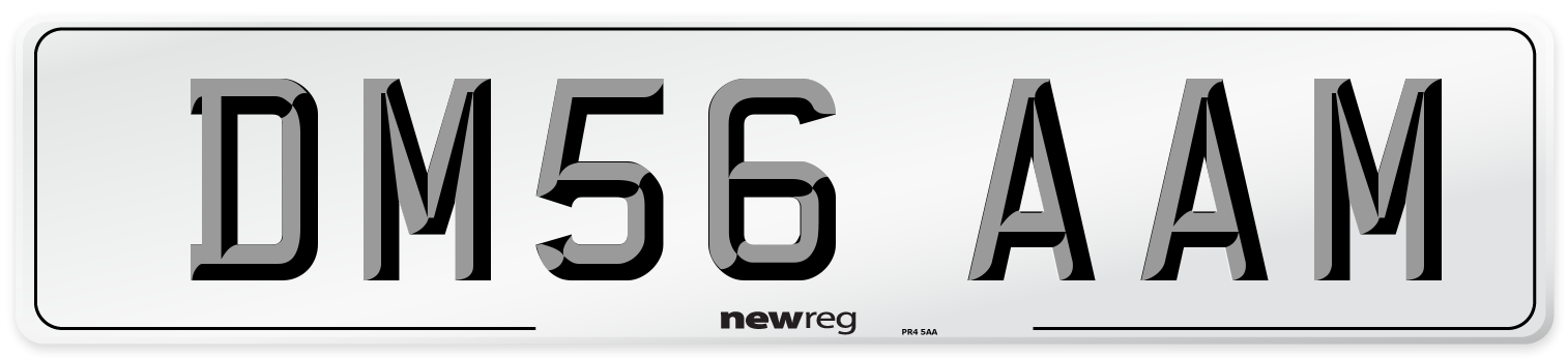 DM56 AAM Number Plate from New Reg